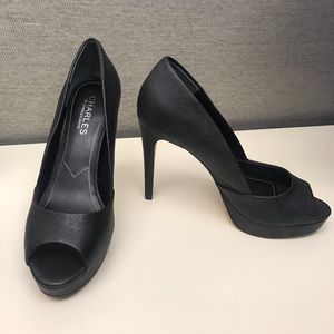Charles by Charles David Black Peep Toe Pumps